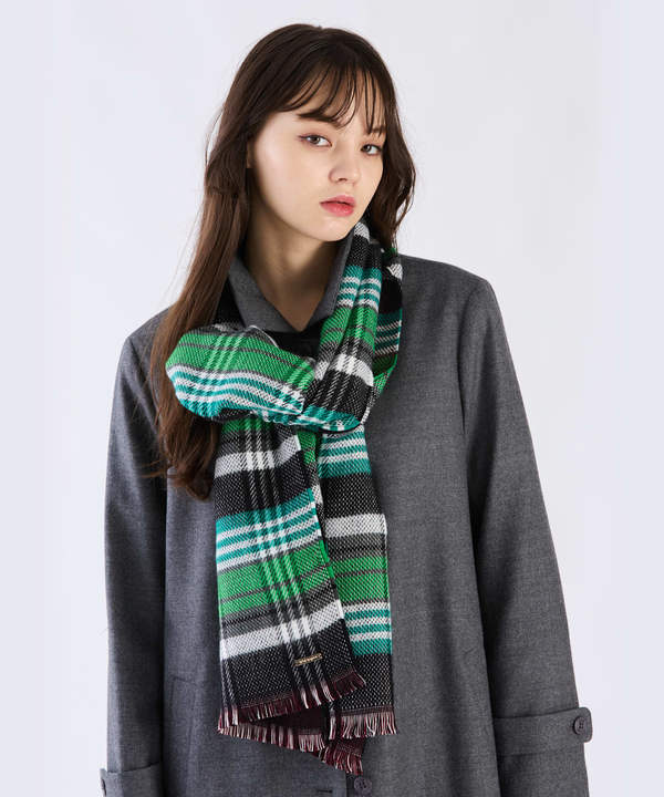 【Outlet】WW79 ECHARPE ウールミックスチェックストール