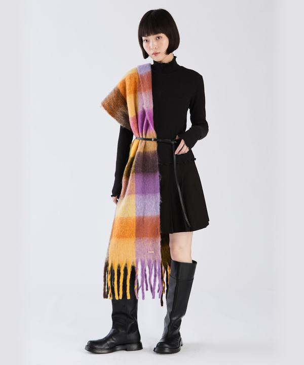 【Outlet】WW81 ECHARPE ブロックチェックストール