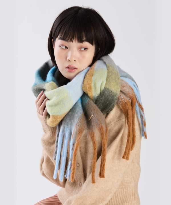 【Outlet】WW81 ECHARPE ブロックチェックストール