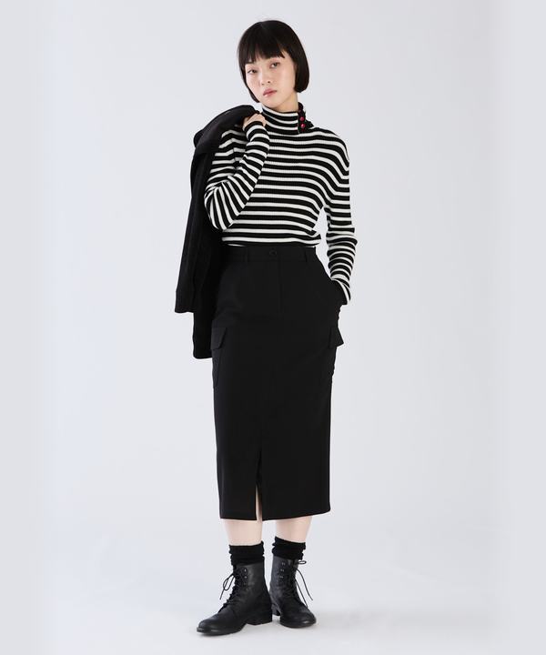 【Outlet】ワーステッドポリエステルカーゴスカート