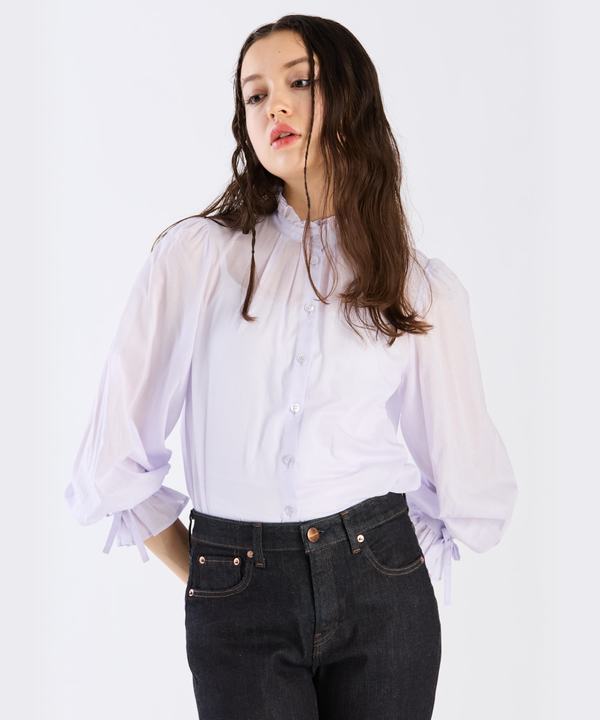 【Outlet】コットンローンロングブラウス