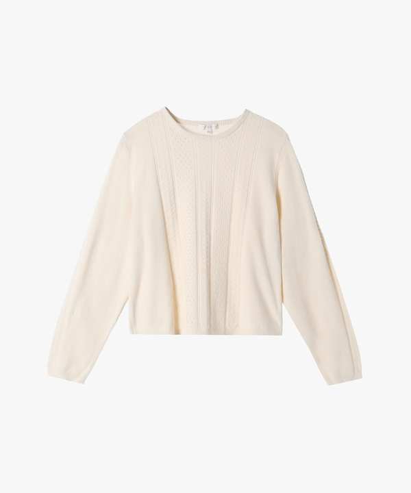 【Outlet】オープンワークモールニットプルオーバー