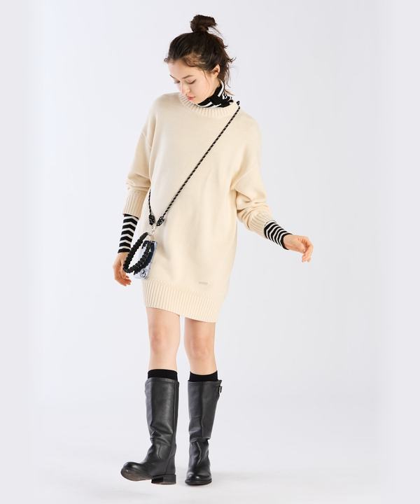 【Outlet】ソフトニットミニワンピース