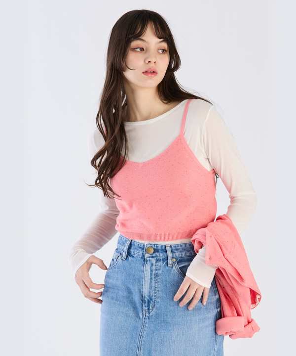 【Outlet】スパングルニットキャミ