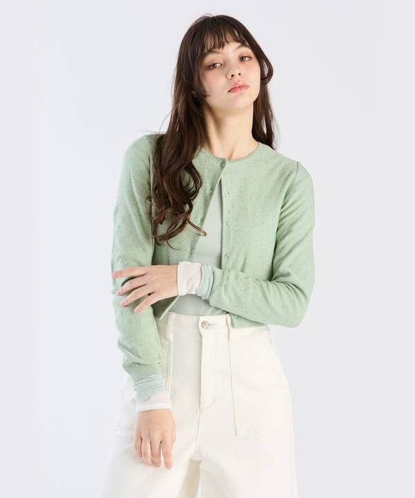 【Outlet】スパングルニットカーディガン