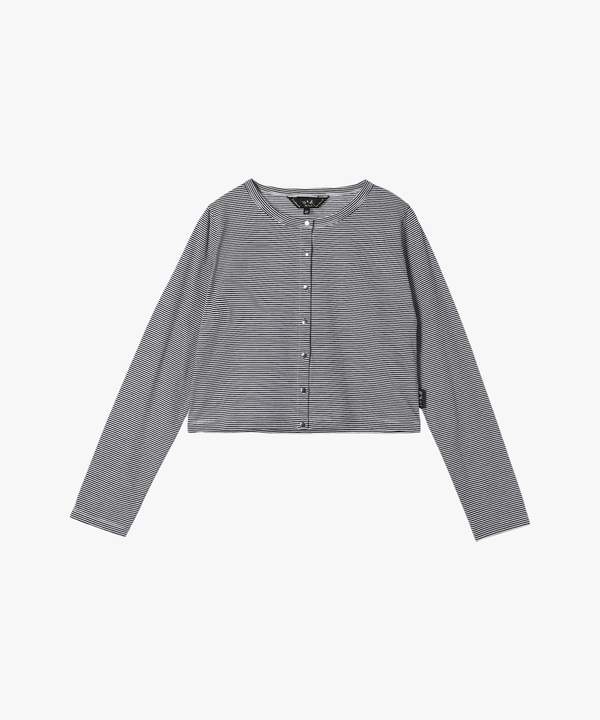 【Outlet】ボーダーコンパクトカーディガン