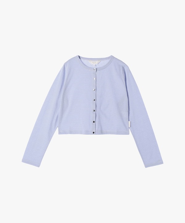 【Outlet】ボーダーコンパクトカーディガン