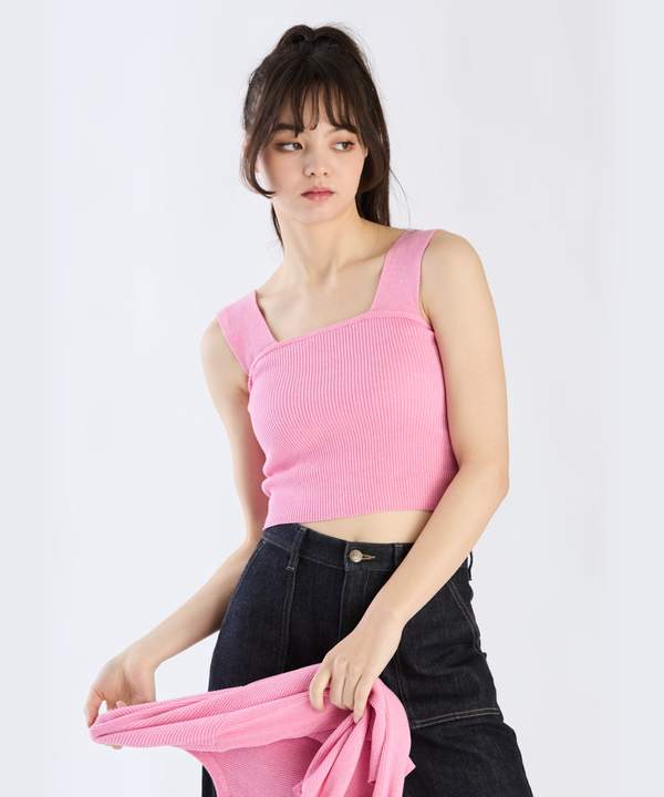 【Outlet】コットンリブタンクトップ