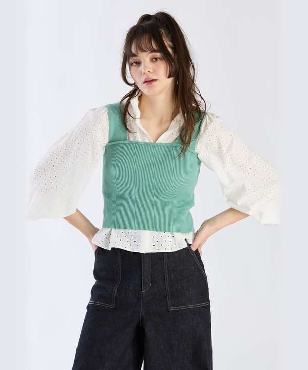 【Outlet】コットンリブタンクトップ