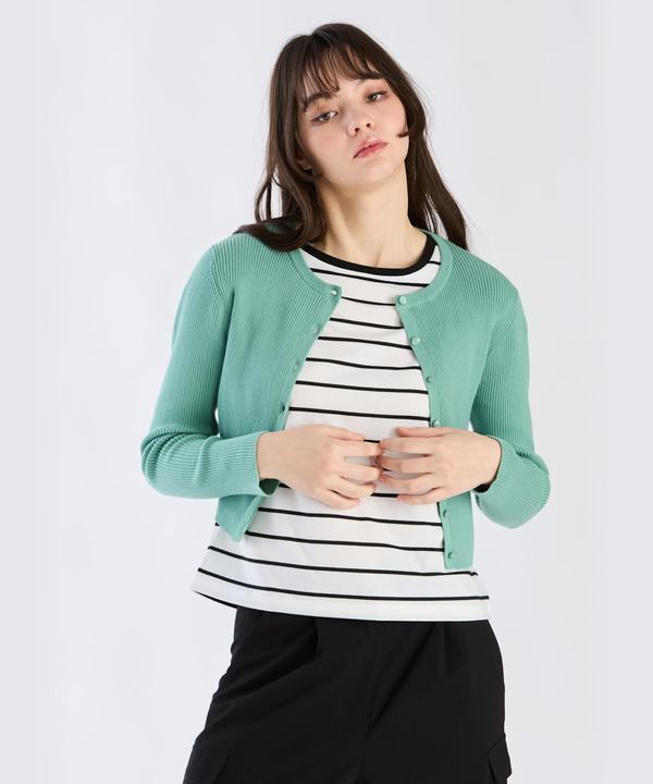 【Outlet】コットンリブカーディガン