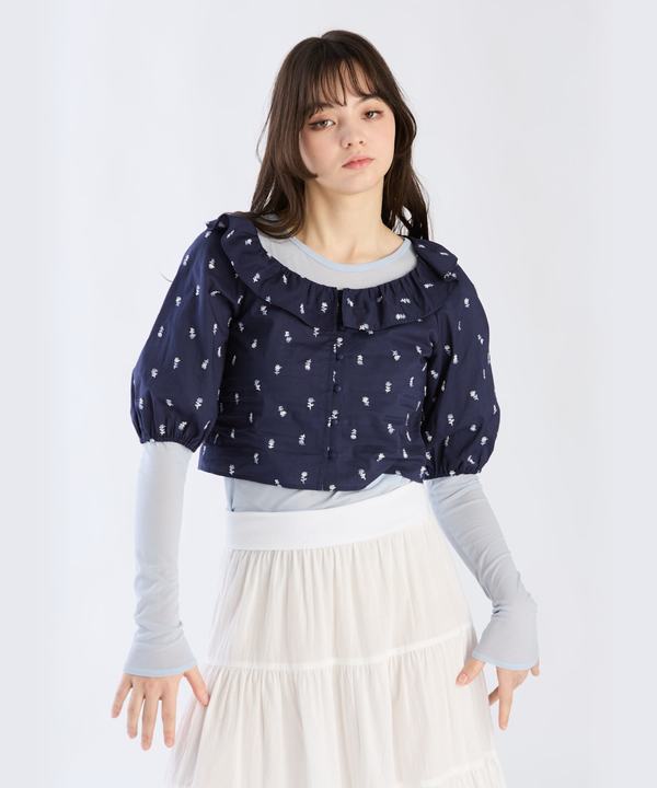 【Outlet】フラワーエンブロイダリーブラウス