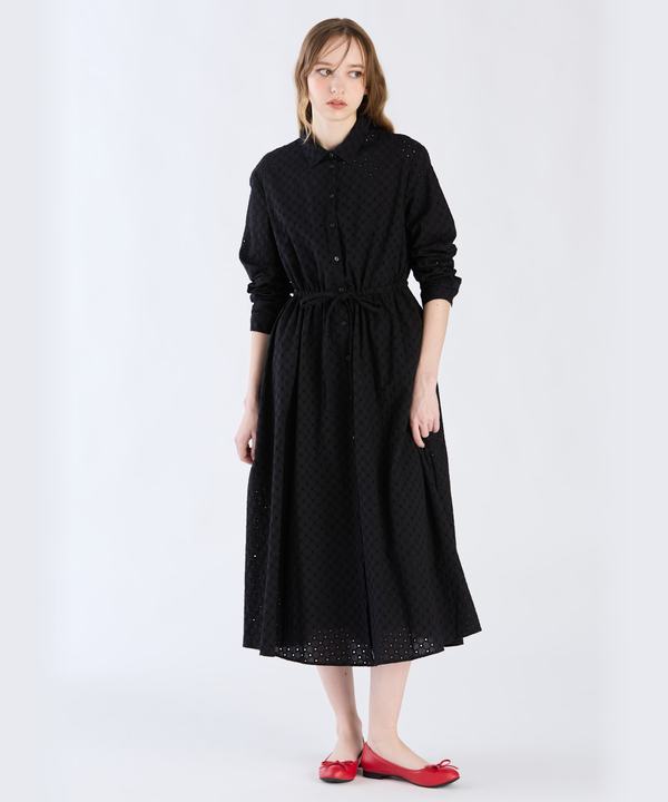 【Outlet】コットンフラワーレースワンピース