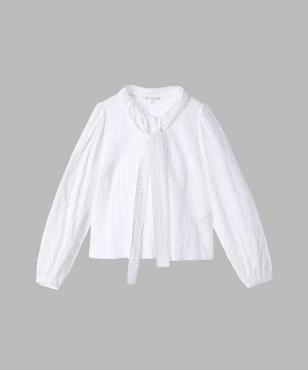 【Outlet】コットンフラワーレースブラウス