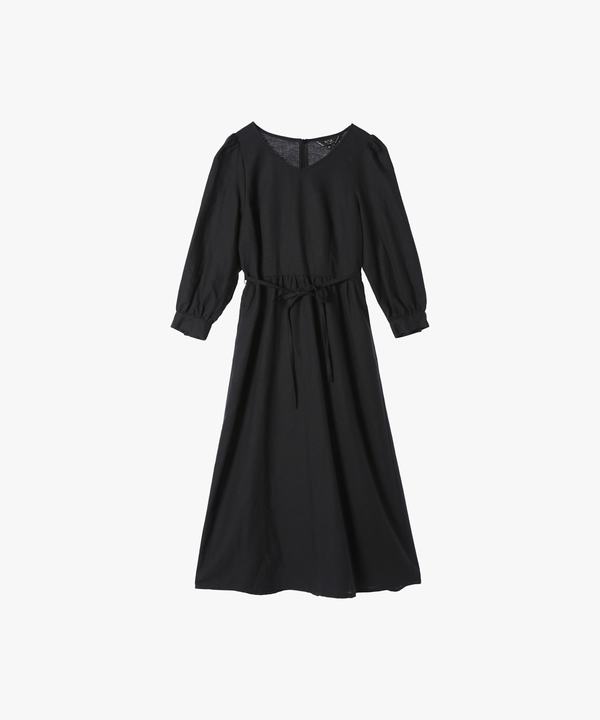 【Outlet】リネンコットンシャーリングドレス