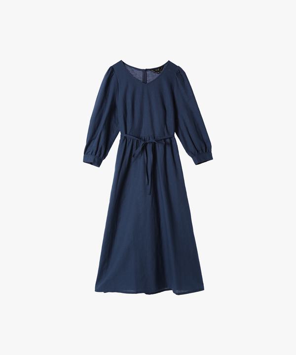 【Outlet】リネンコットンシャーリングドレス