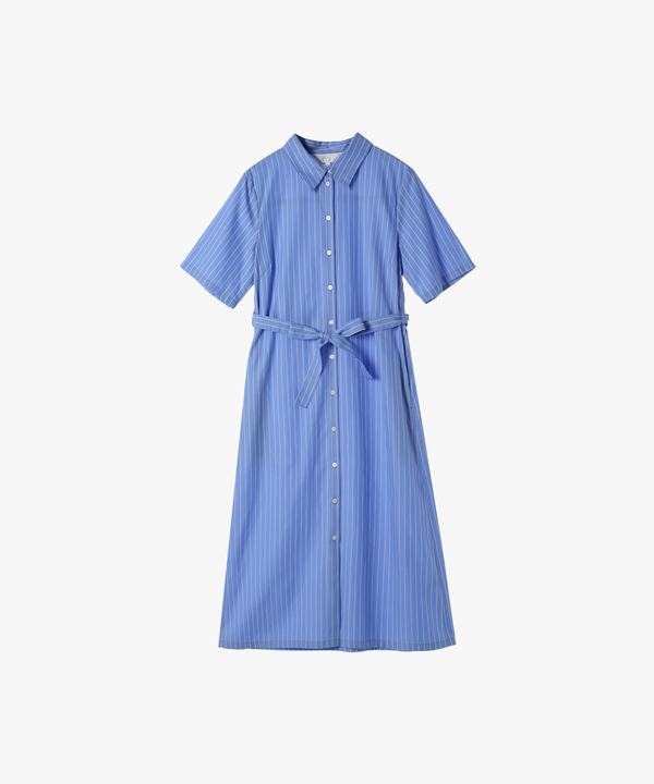 【Outlet】ドビーストライプシャツドレス