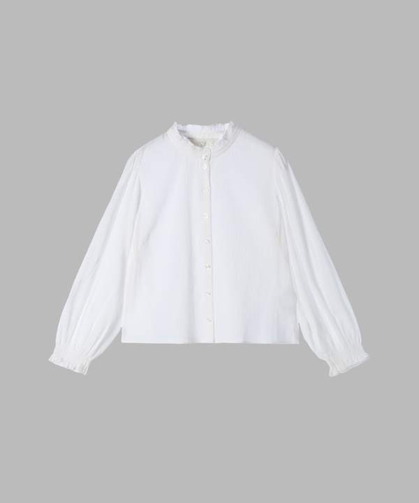 【Outlet】コットンクレープフリルブラウス