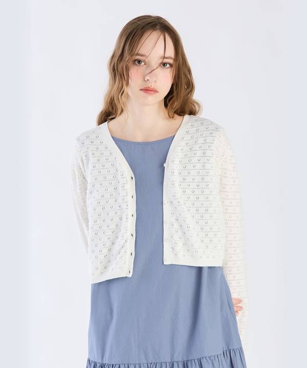 【Outlet】デイジーストライプニットカーディガン