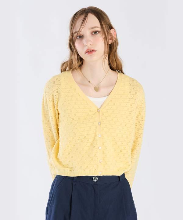 【Outlet】デイジーストライプニットカーディガン