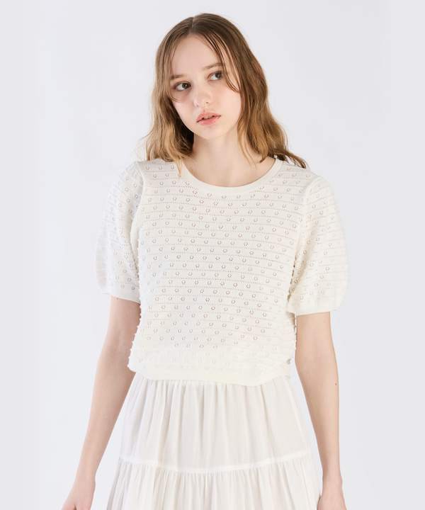 【Outlet】デイジーストライプニットプルオーバー