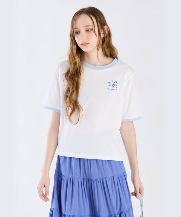 【Outlet】エンブロイダリーリンガーTシャツ