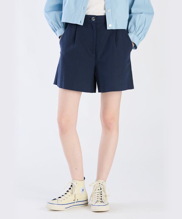 【Outlet】リネンコットンキャンバスショートパンツ