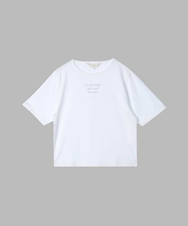 【Outlet】メッセージ プリント 半袖 Tシャツ "Le premier qui voit la mer"