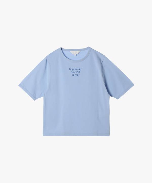 【Outlet】メッセージ プリント 半袖 Tシャツ "Le premier qui voit la mer"