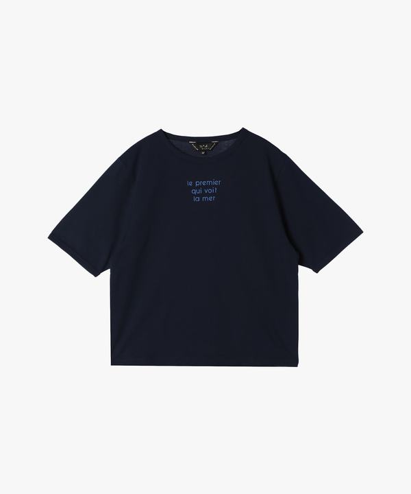 【Outlet】メッセージ プリント 半袖 Tシャツ "Le premier qui voit la mer"
