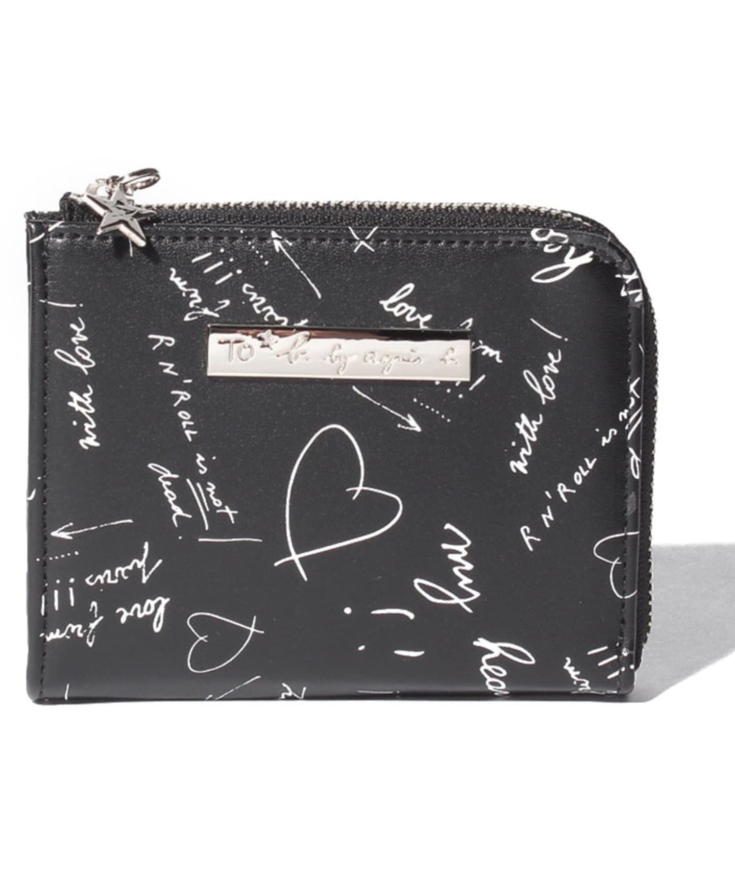 未使用 アニエスベー agnes b. ロゴ ウォレット 二つ折り レザー レザー 二つ折り ウォレット ZAW02－01