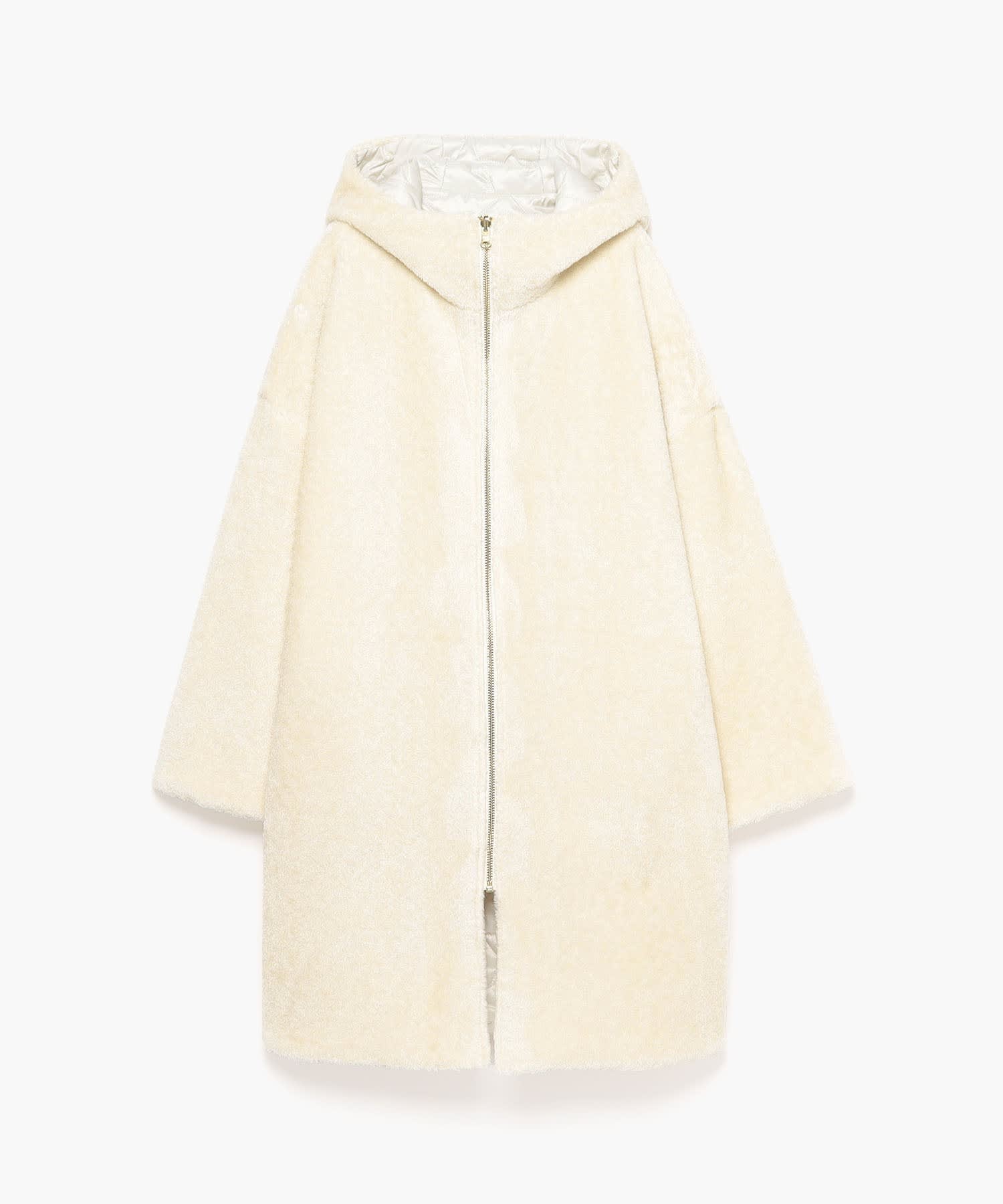 WN69 MANTEAU リバーシブルロングプードルコート