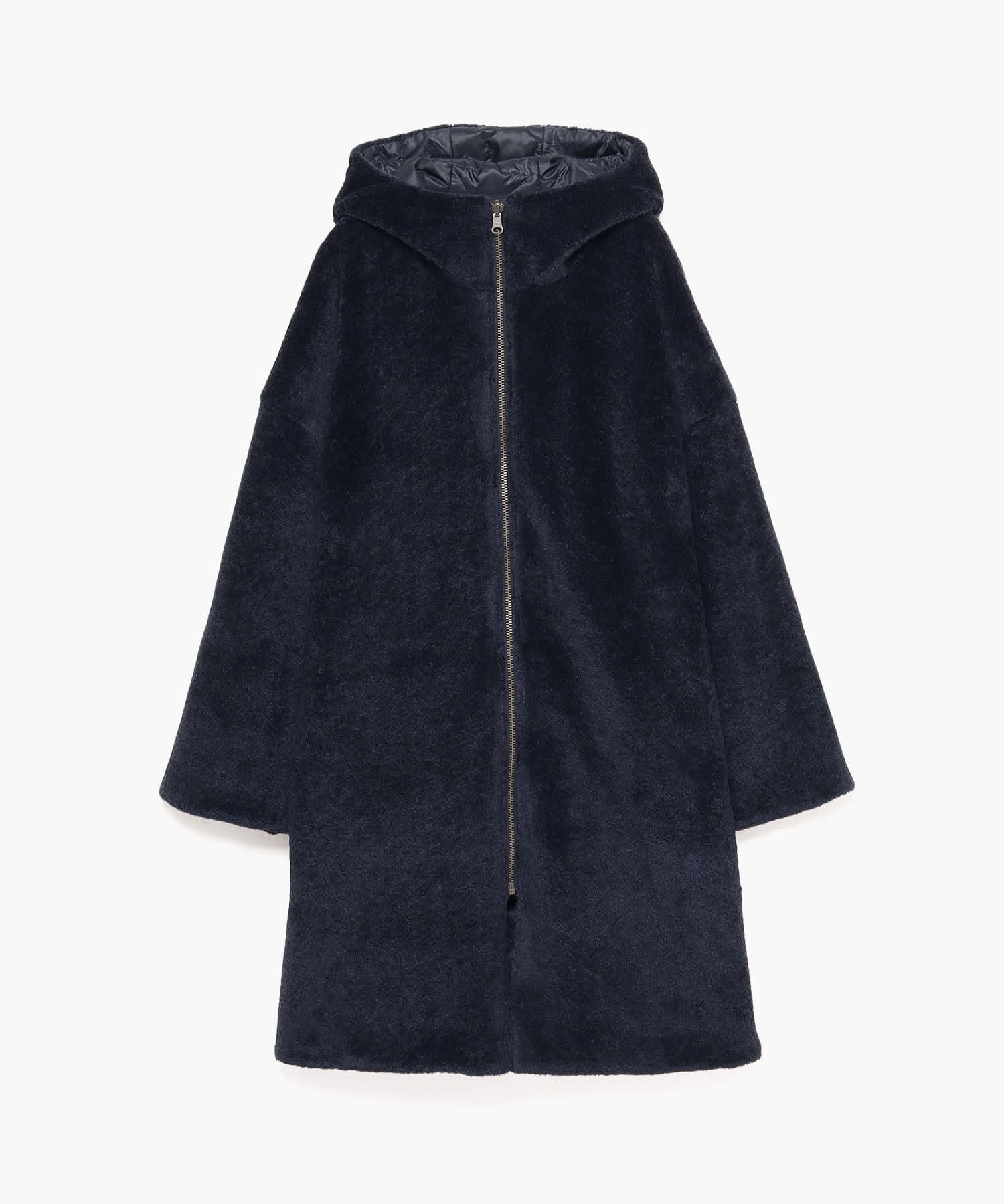 WN69 MANTEAU リバーシブルロングプードルコート