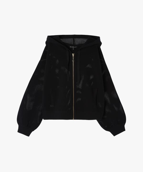 アニエス・ベー　Agnis b ニットパーカー　フードパーカー　ロング丈 JGI7 ROBE ARENA agnes b． x arena