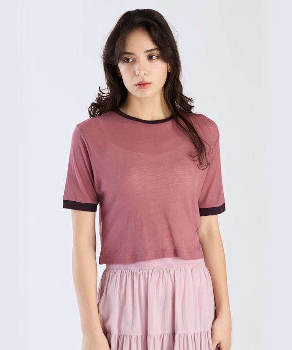 agnès b. バーガンディ Tシャツ 麻100%新品未使用品お値下げしました SP62 TS 40ans アーティストTシャツ ｜agnès b. FEMME（ファム