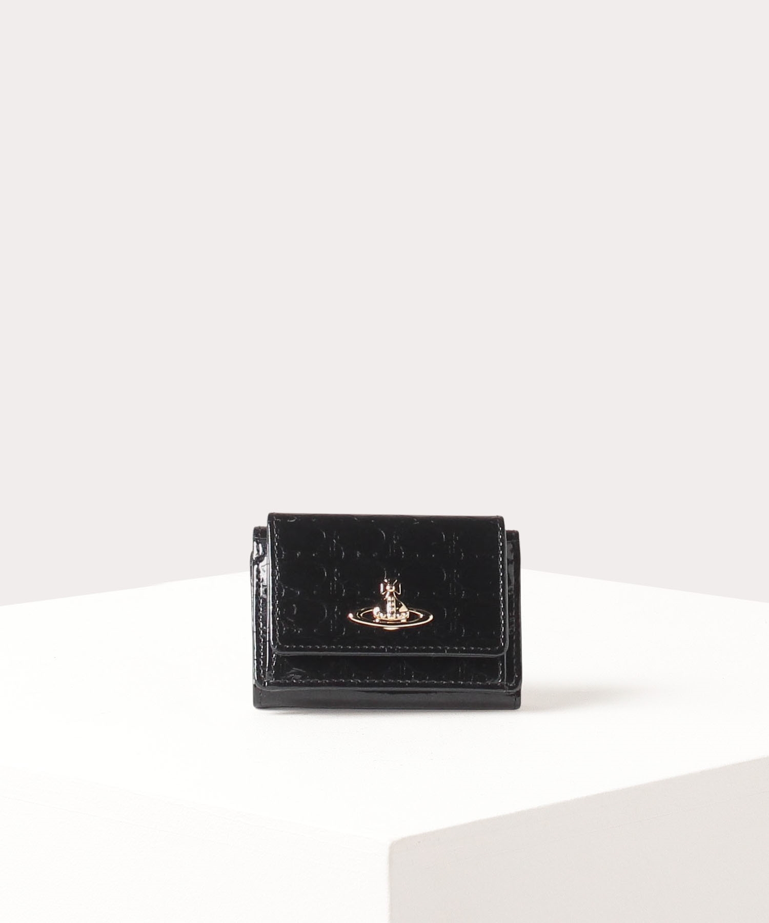 ヴィヴィアン Vivienne Westwood 三つ折り 財布 エナメル 黒