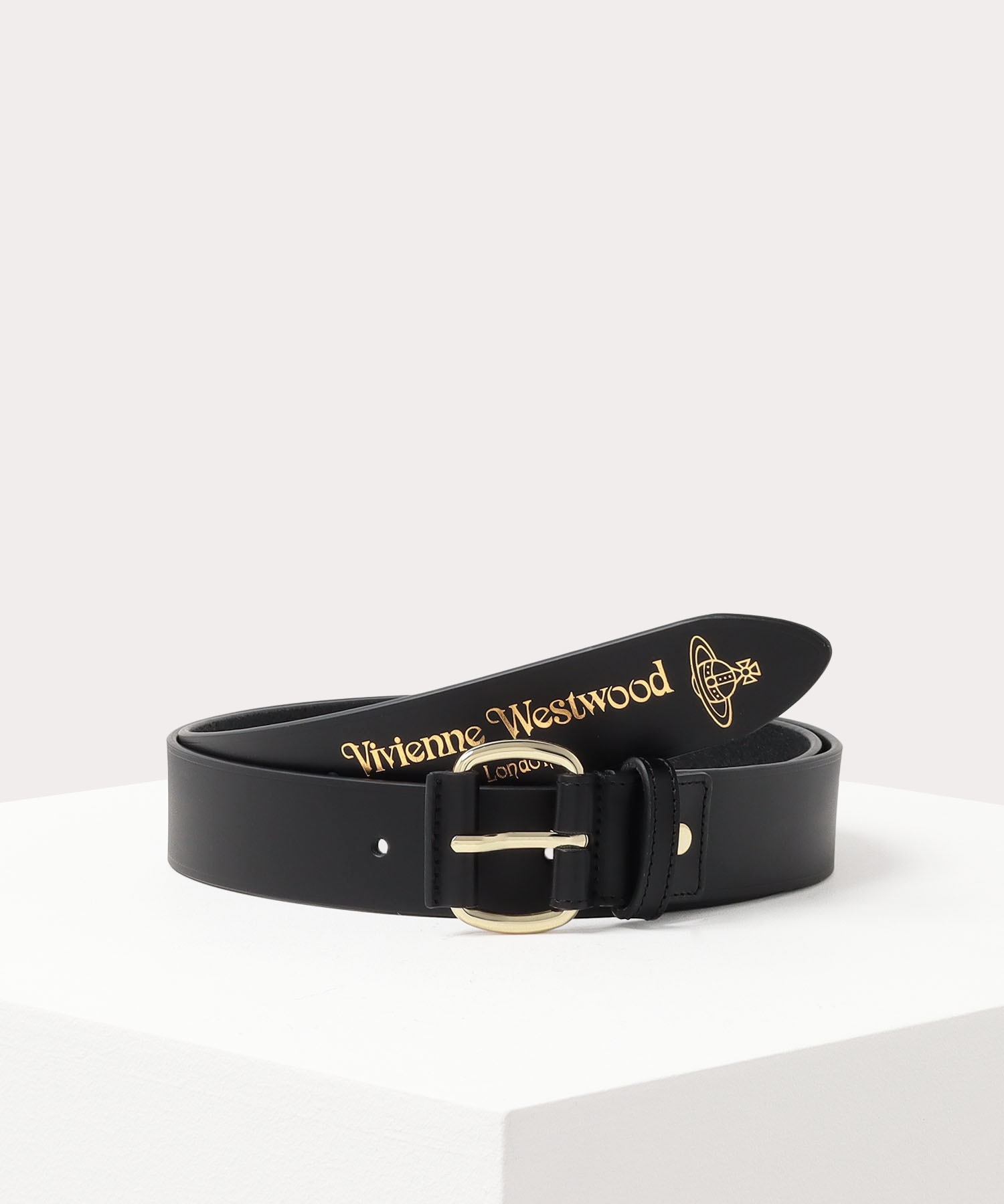 いつでもポイント10倍 VIVIENNE WESTWOOD レザー ロゴバックル ベルト