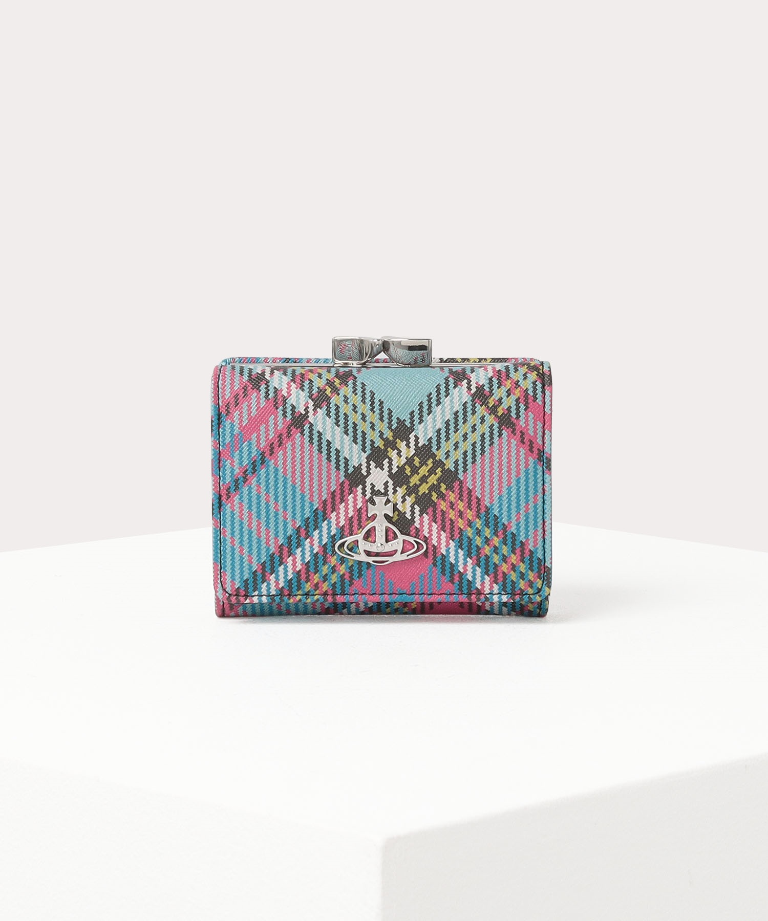 BIOGREEN SAFFIANO PRINTED 口金三つ折り財布(MacAndy Tartan