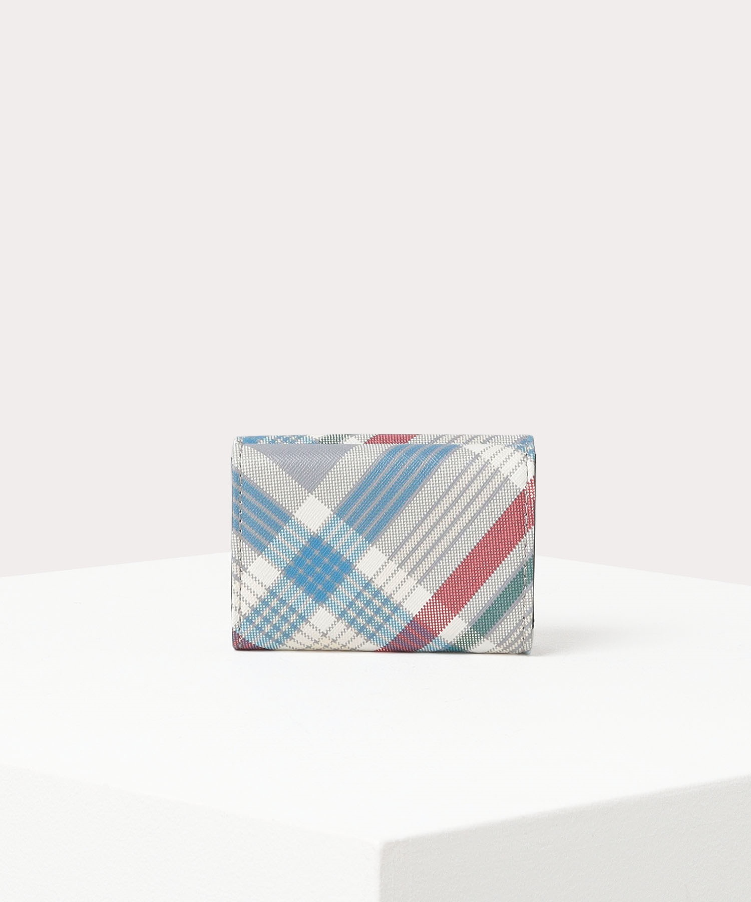 SAFFIANO PRINT ENVELOPE 三つ折りミニ財布(ホワイト系タータン