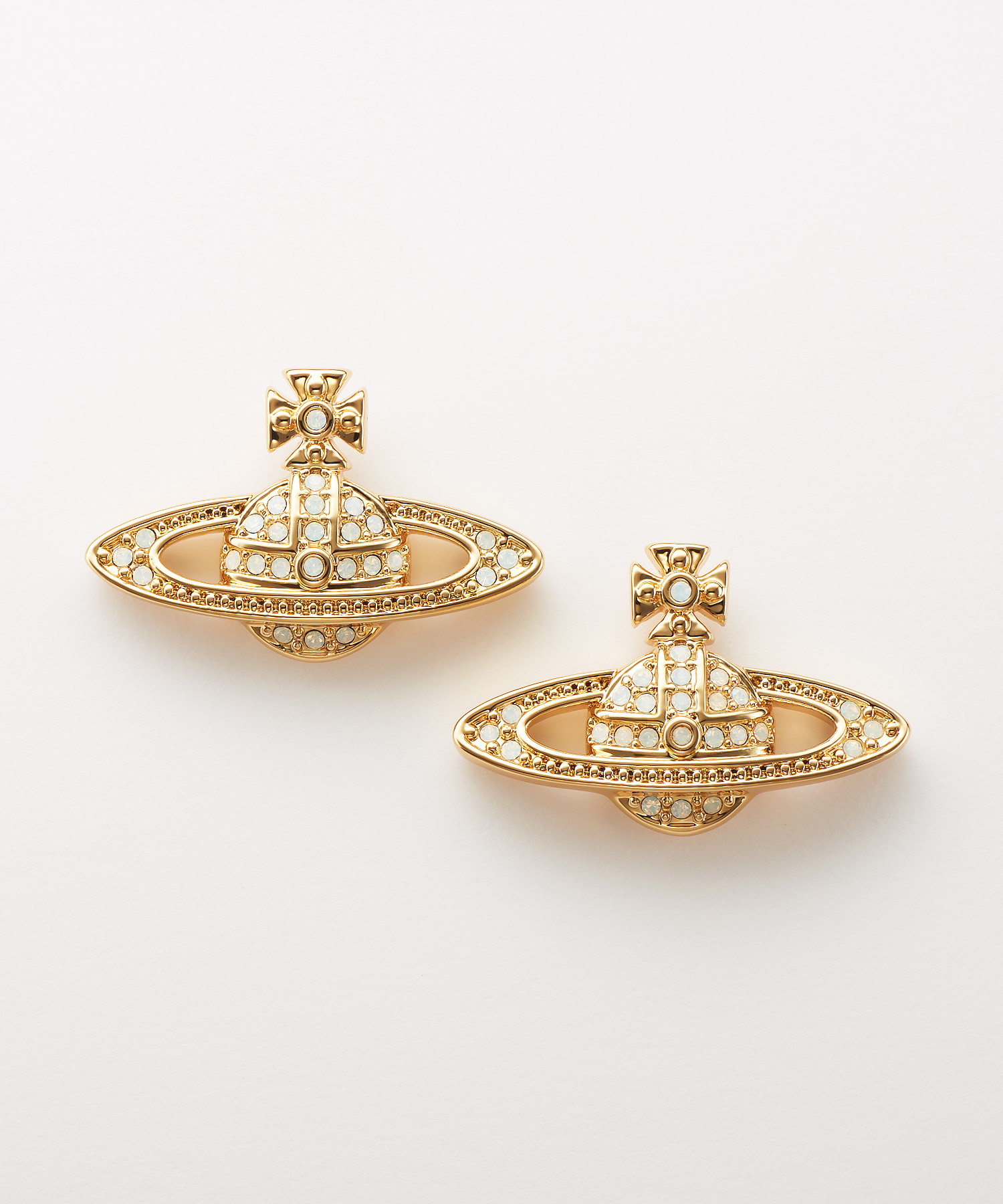 MINI BAS RELIEF ピアス(ゴールド×ホワイト)（レディース