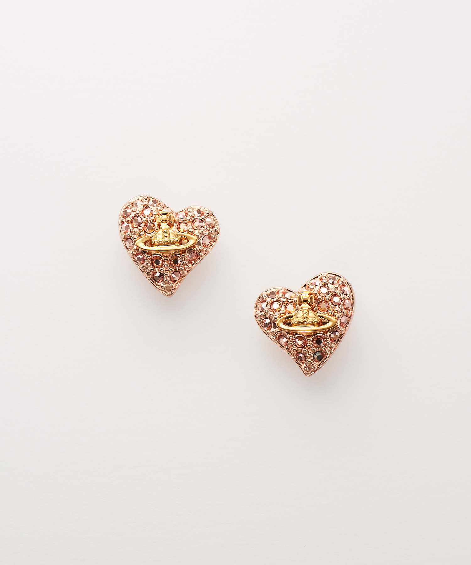 TINY DIAMANTE HEART ピアス(ピンクゴールド×ゴールド)（レディース）（1205999323）｜アクセサリーすべて(ピアス )｜【公式通販】ヴィヴィアン・ウエストウッド（Vivienne Westwood）