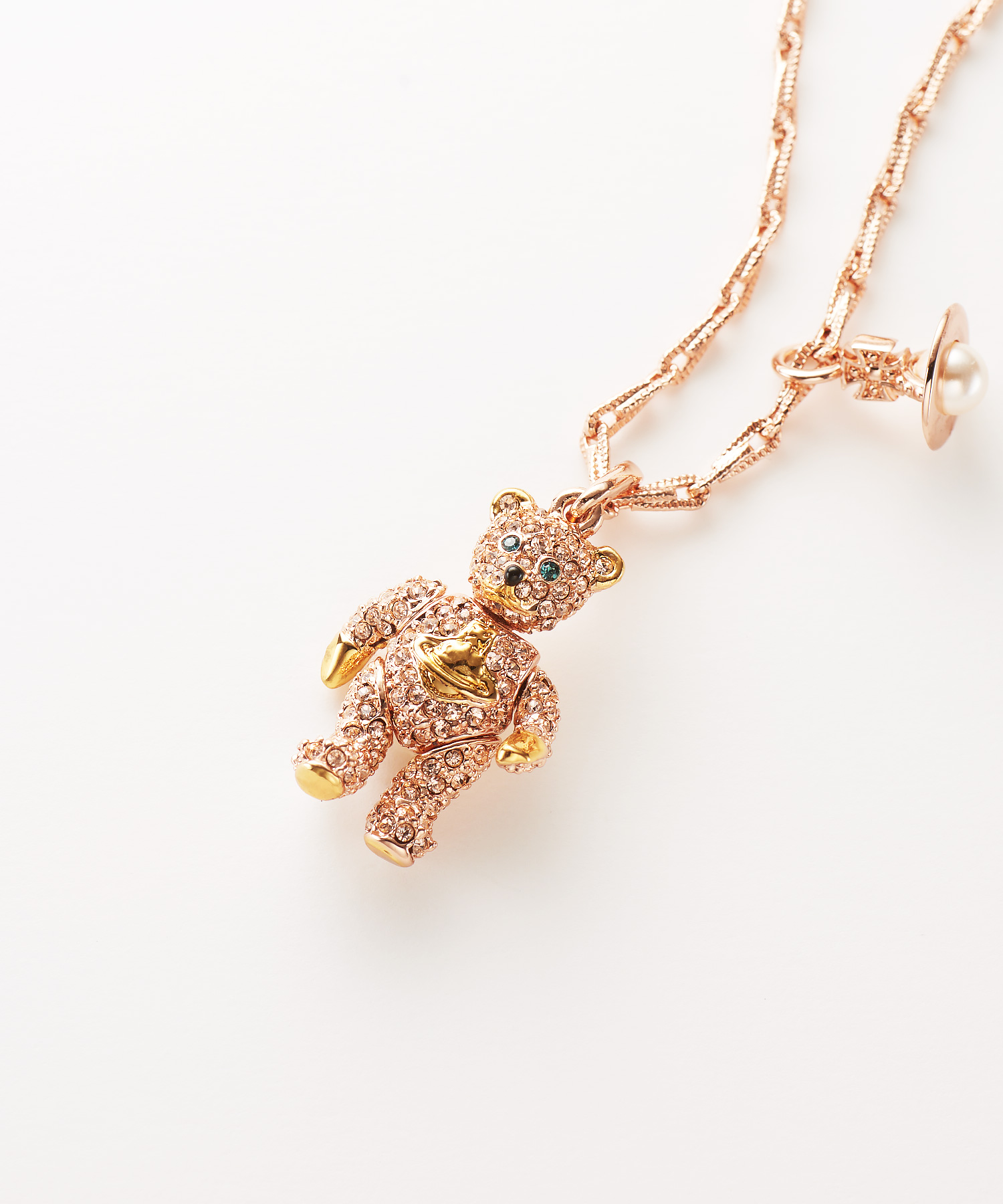 LITTLE PAVE TEDDY ロングネックレス