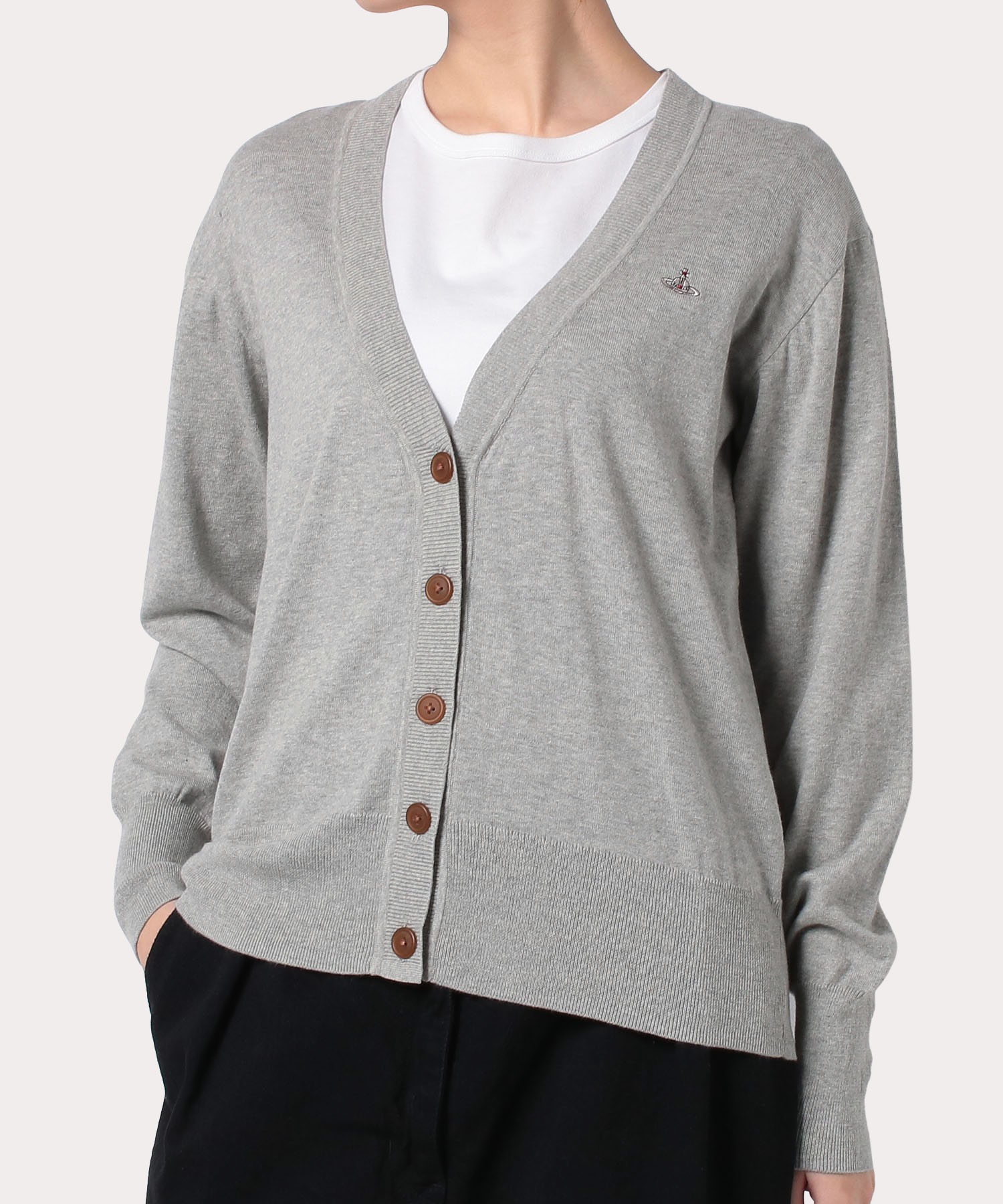 ベーシック Vネックカーディガン グレー レディース 公式通販 ヴィヴィアン ウエストウッド Vivienne Westwood