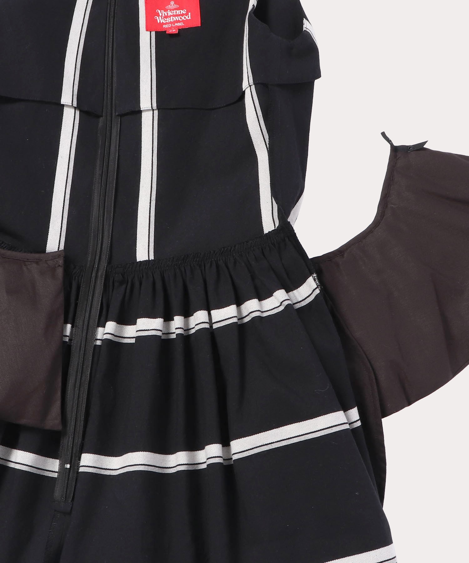 綿麻ストライプ パニエワンピース ブラック系 レディース 公式通販 ヴィヴィアン ウエストウッド Vivienne Westwood