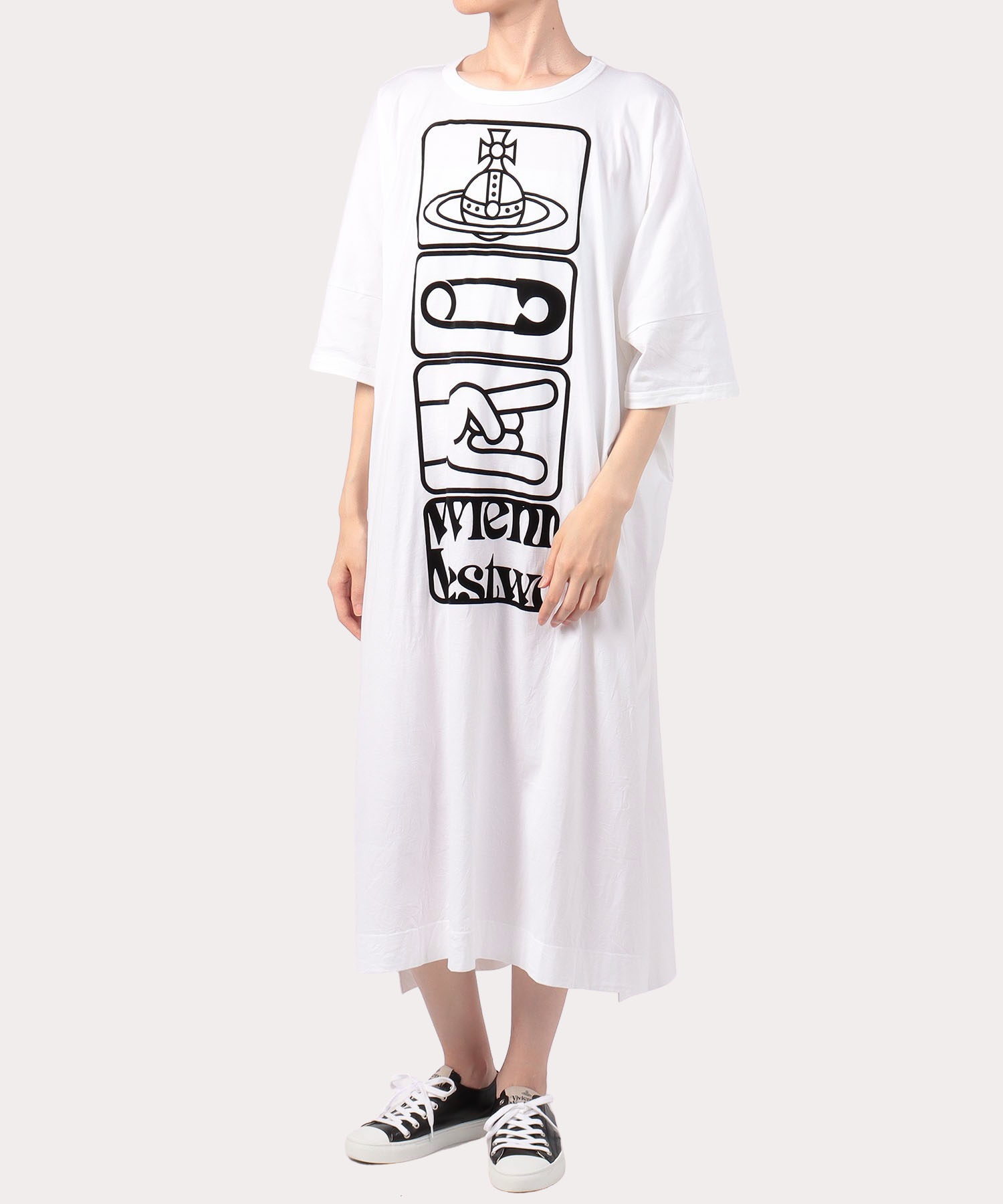タグプリント ボーイズビッグｔシャツワンピース ホワイト レディース 公式通販 ヴィヴィアン ウエストウッド Vivienne Westwood