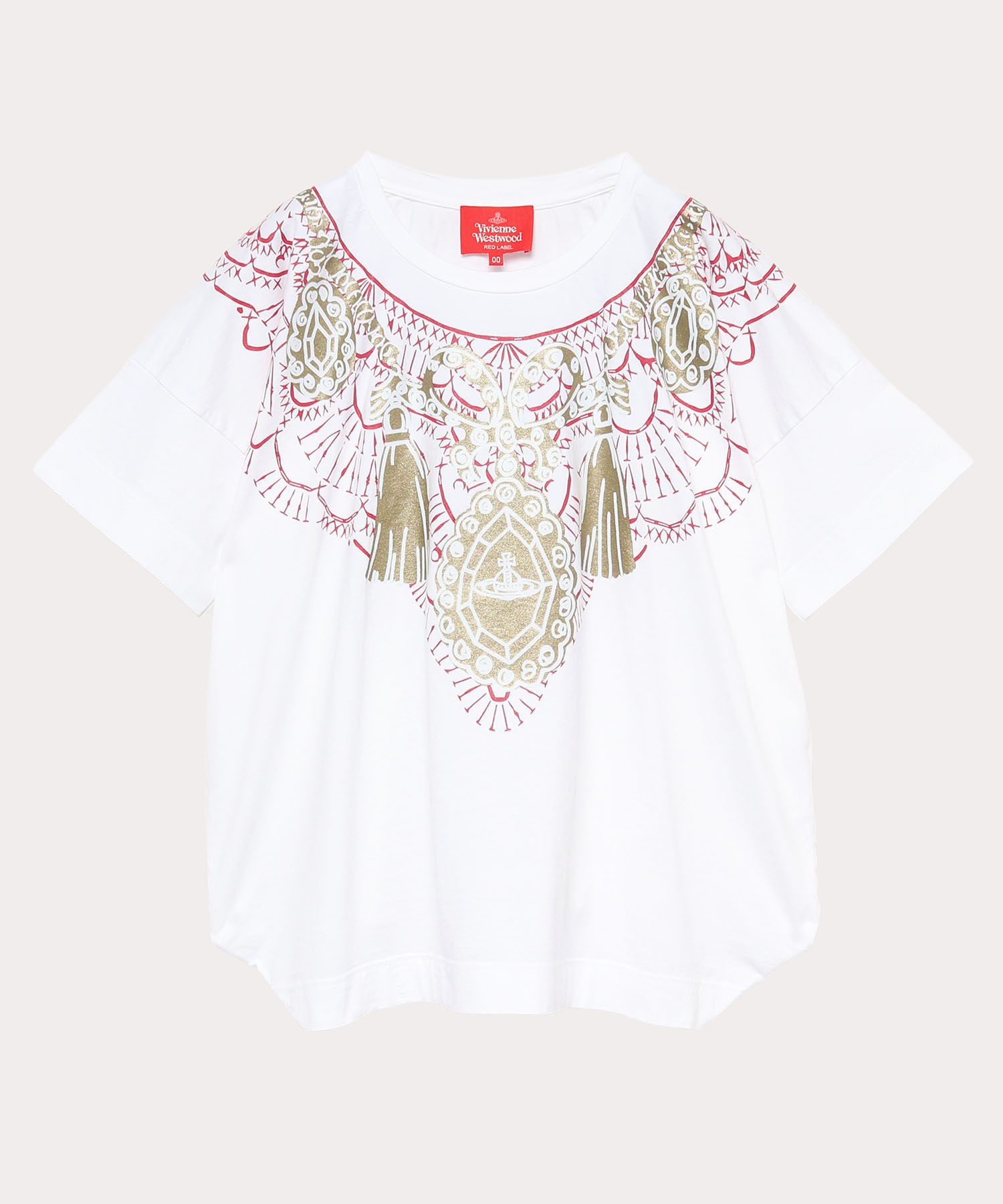 Lace Necklace Print サイドドレープカットソー ホワイト レディース ウェアすべて Tシャツ カットソー 公式通販 ヴィヴィアン ウエストウッド Vivienne Westwood