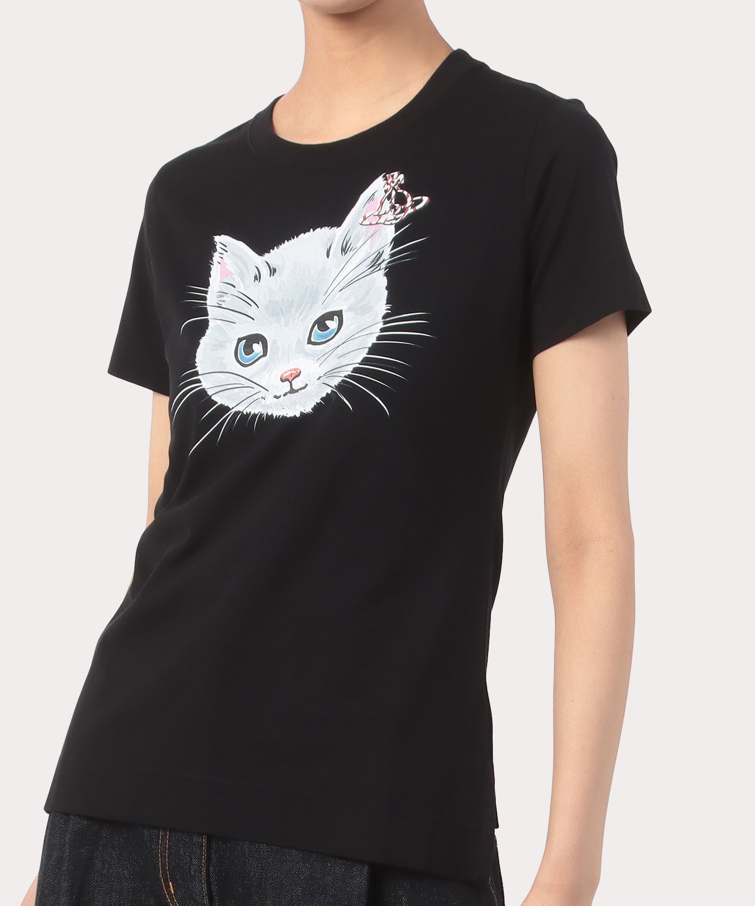 CAT クラシックTシャツ(ブラック)（レディース）（1612322009 