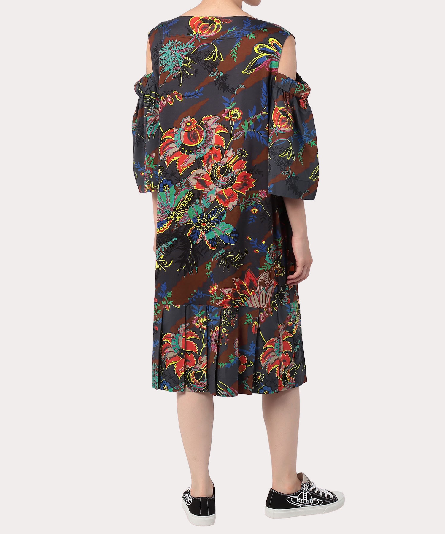 Tiger Flower オープンショルダーワンピース グレー系 レディース ウェアすべて ワンピース ドレス 公式通販 ヴィヴィアン ウエストウッド Vivienne Westwood