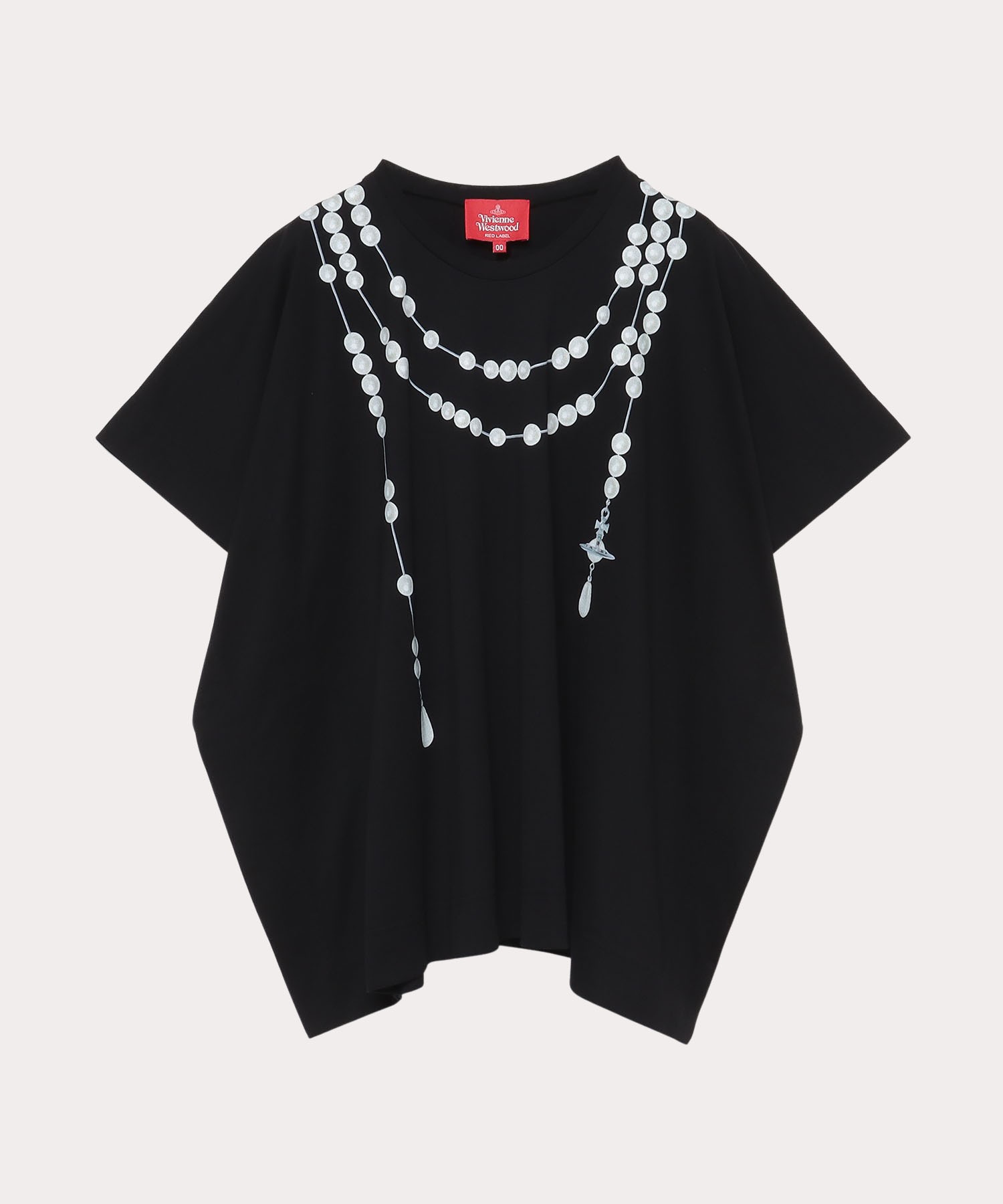NECKLACE PRINT スクエアTシャツ(ブラック)（レディース）（1612332010