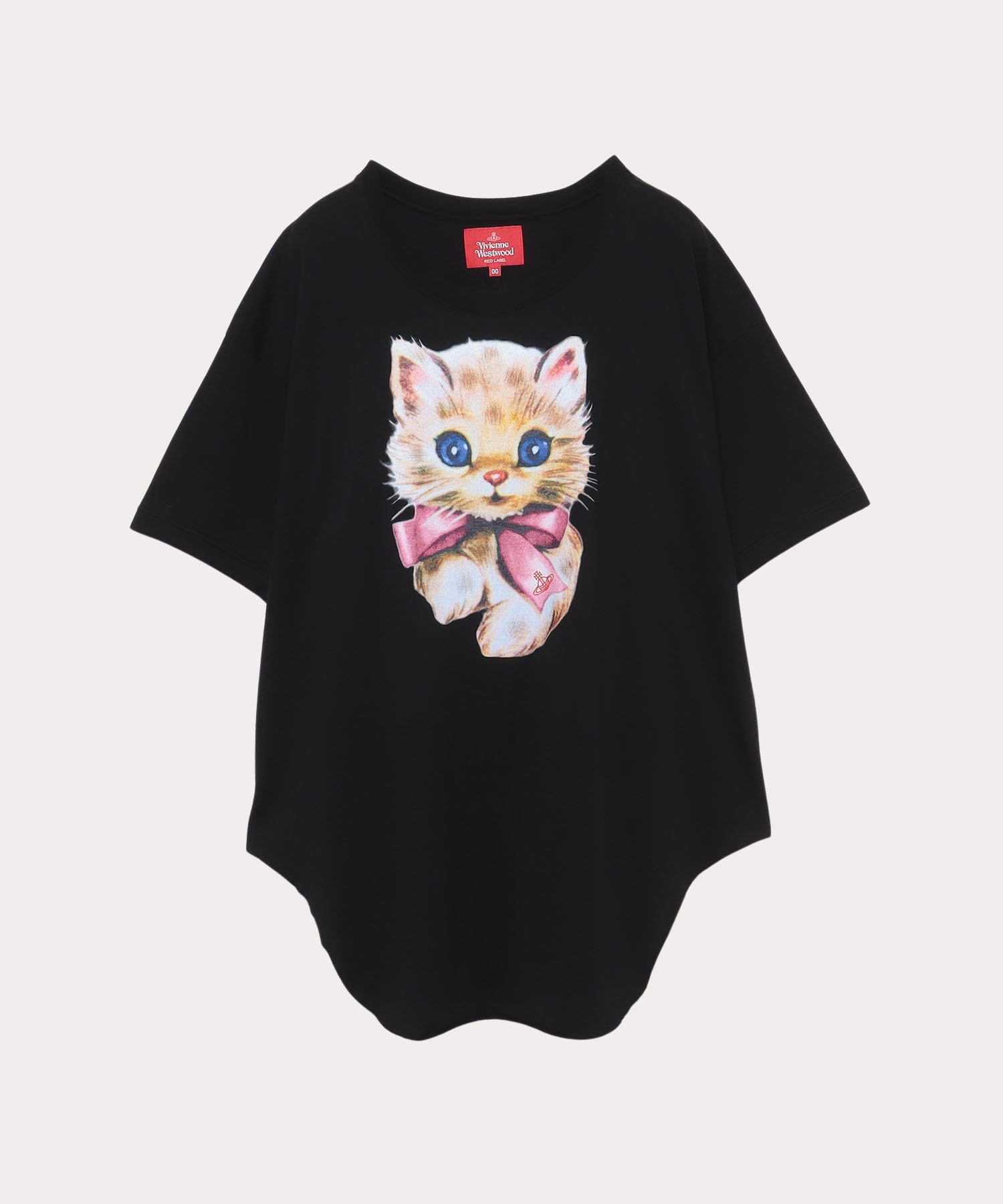 PRECIOUS KITTY オーバーサイズTシャツ(ブラック)（レディース 