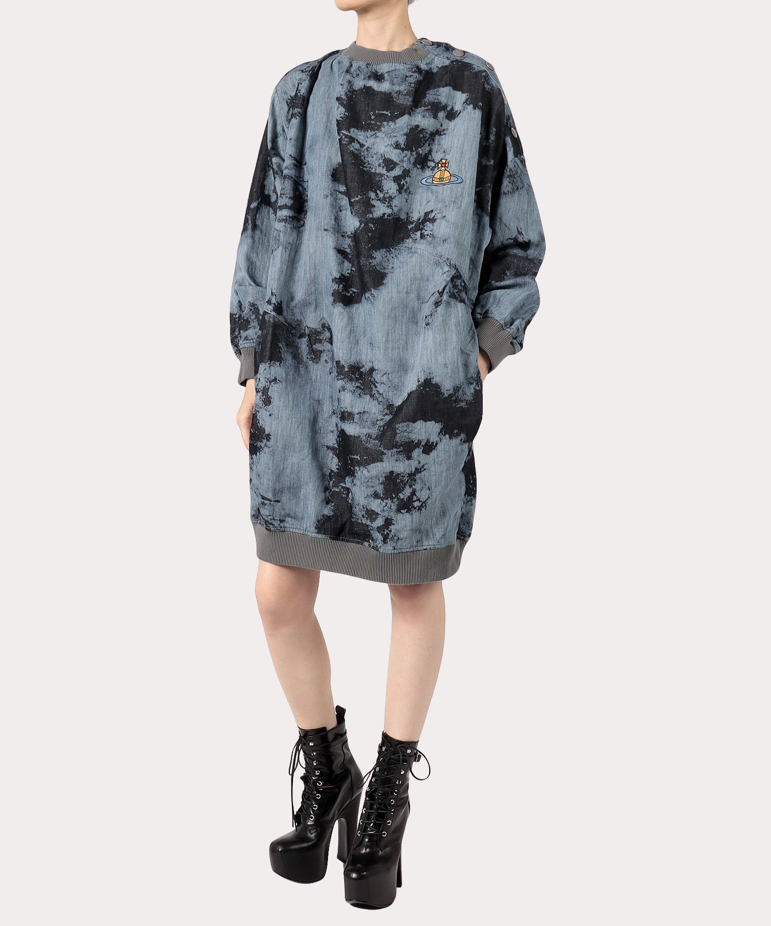 DRUNKEN OVERSIZED ワンピース(ブルー)（レディース）（1210532047